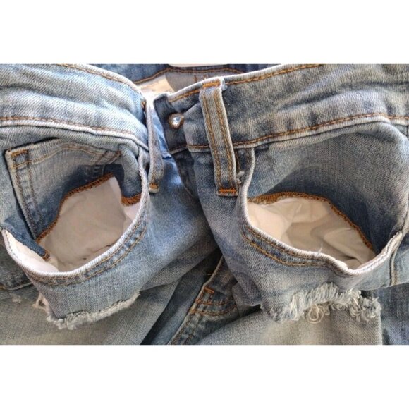 Aphrodite Jeans 9 Distressed Stretch Raw Bell Hem - Picture 9 of 14